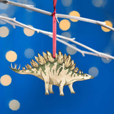 Wooden Stegosaurus Dinosaur Christmas Tree Decoration
